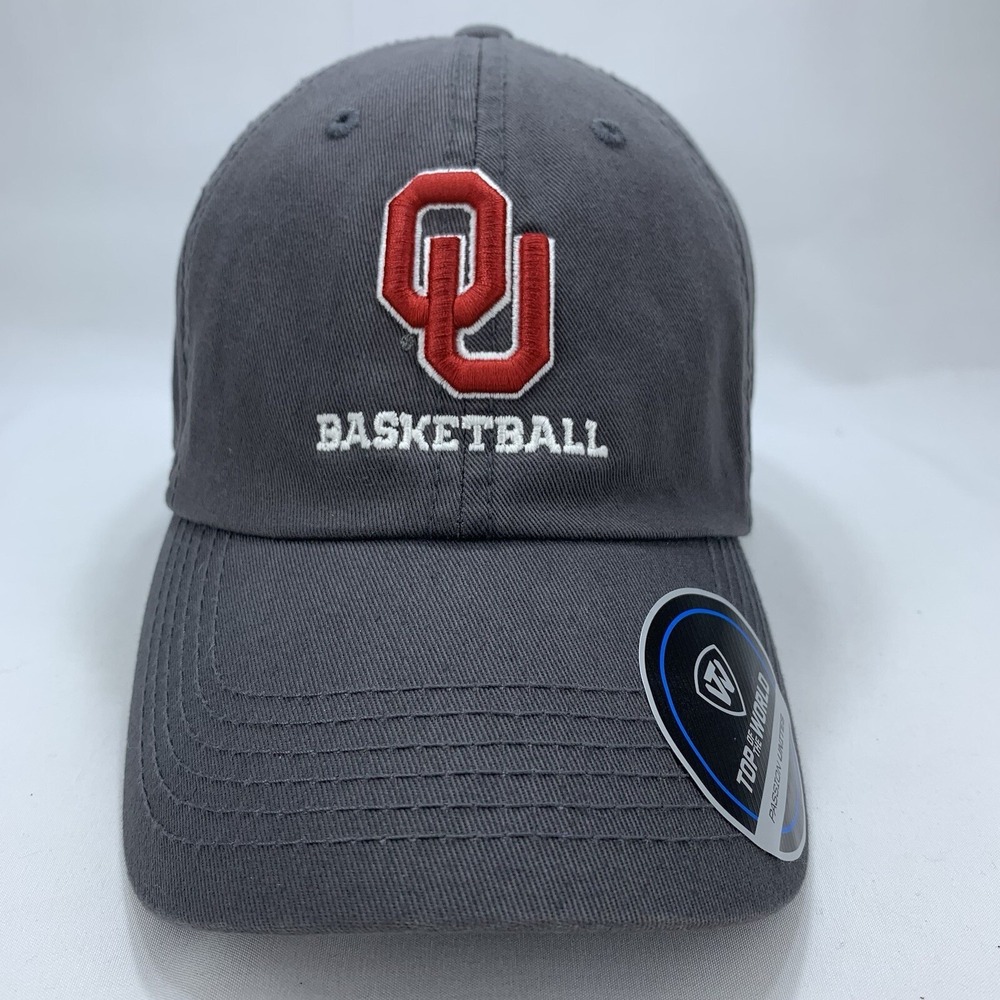 BB-37 OU Basketball Oklahoma Hat Womens Gray Adjustable Baseball Cap Sooners TOW